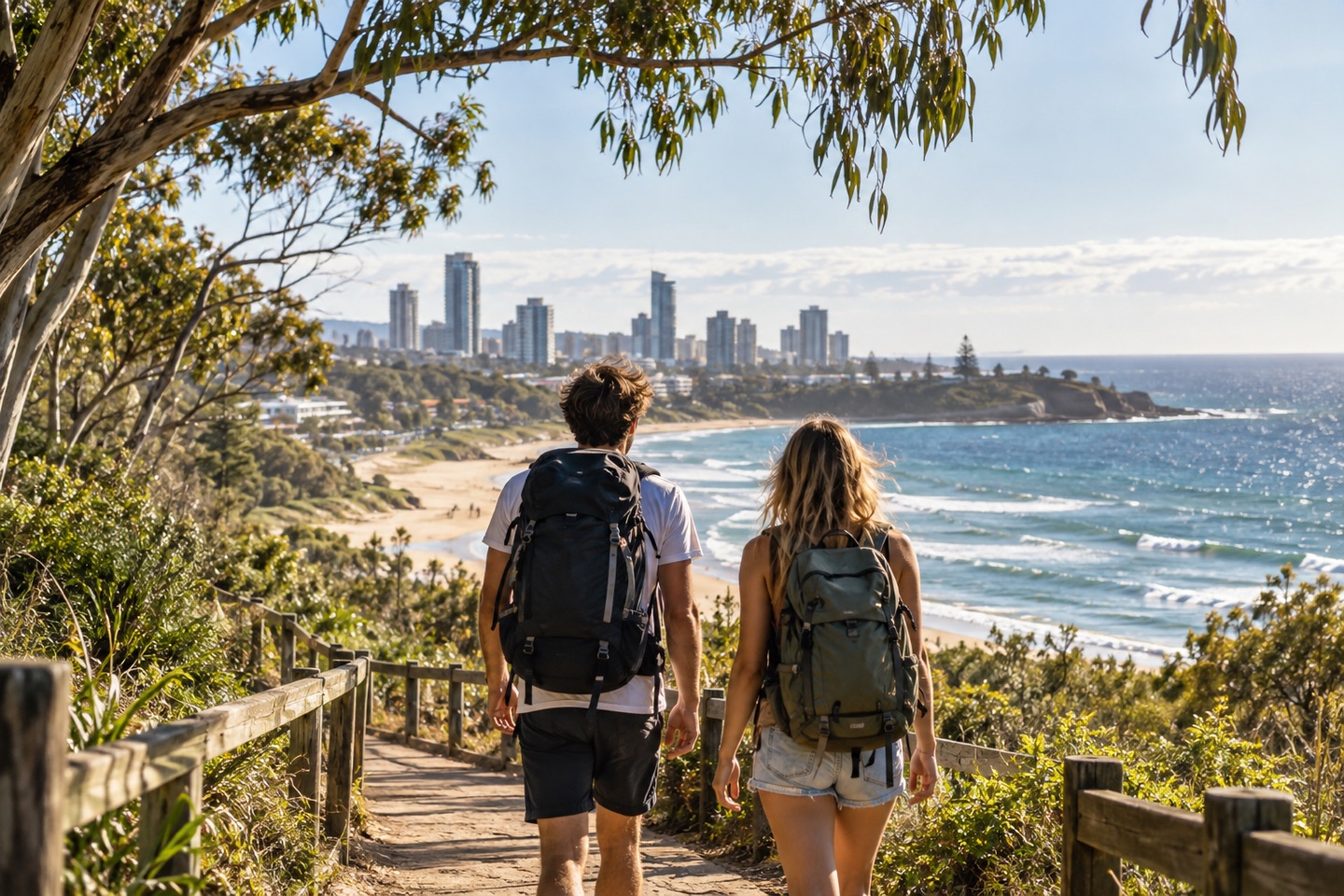 I primi giorni tra città e costa australiana. Immagine illustrativa generata con IA.