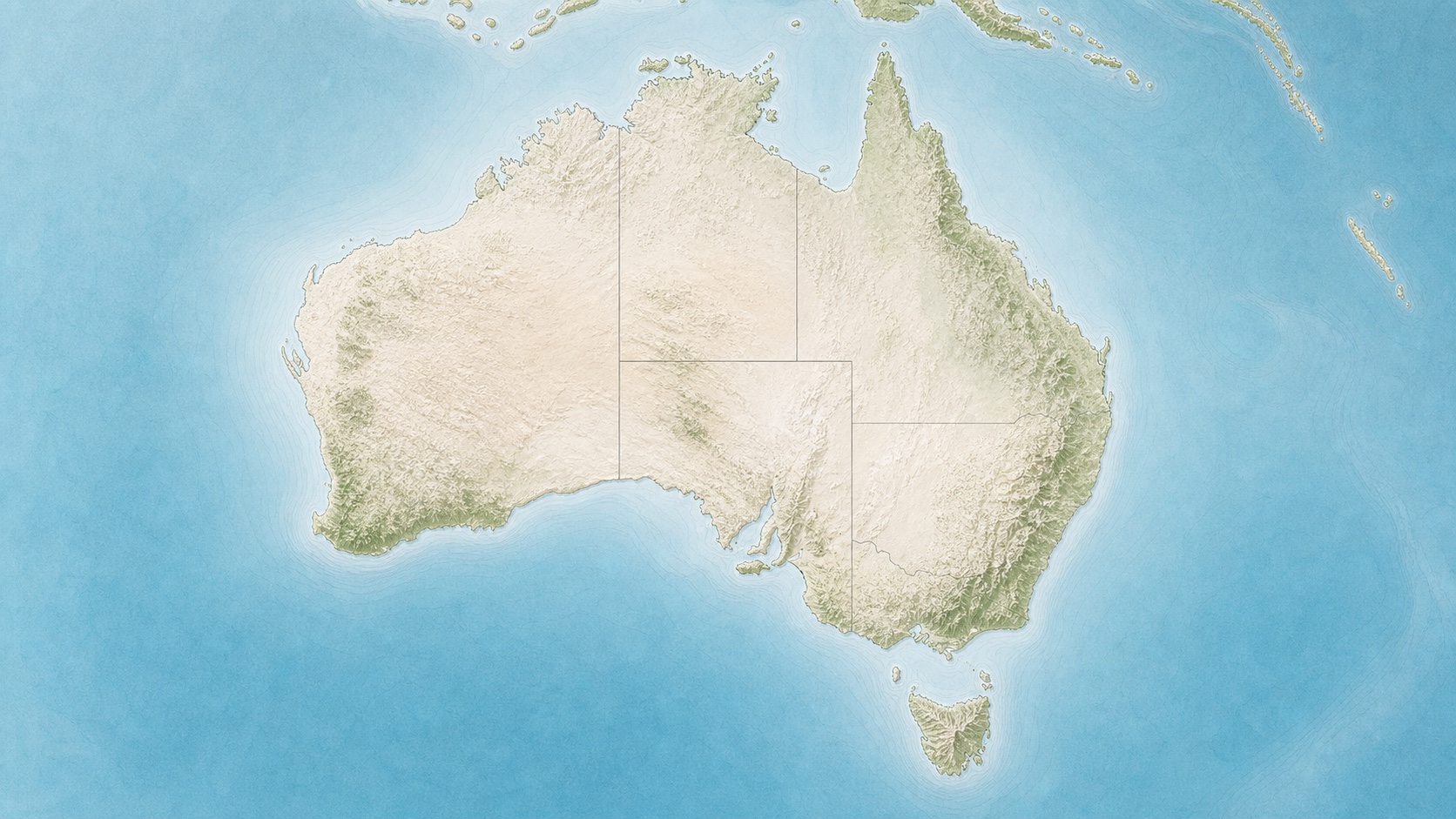 Mappa illustrata dell'Australia